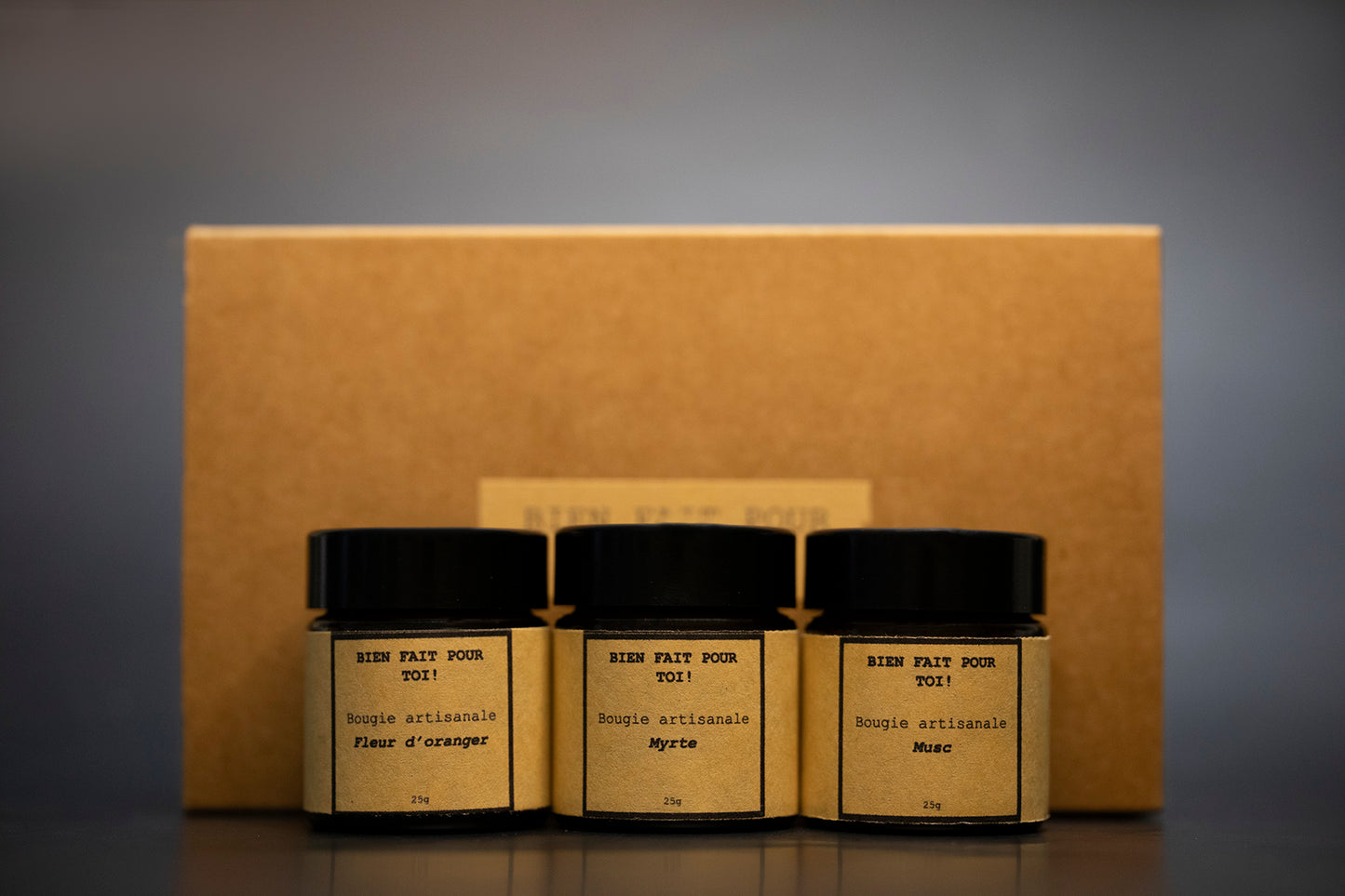 Coffret trio de bougie